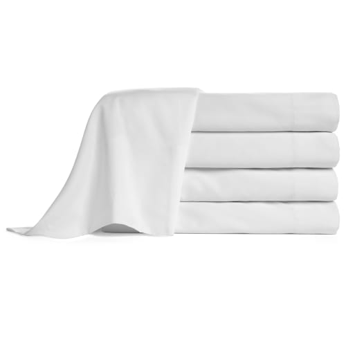 Verese by Villa di Lusso T300 Cotton Sateen Weave, XW King Flat Sheet, 118x120 FS, White